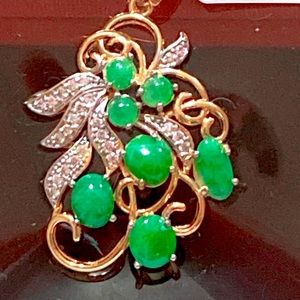 Natural, Authentic Burmese Jadeite, Sterling Silver pendant